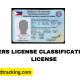 DRIVERS LICENSE CLASSIFICATION NEW LICENSE