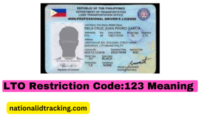 LTO Restriction Code:123 Meaning
