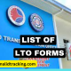 LIST OF LTO FORMS