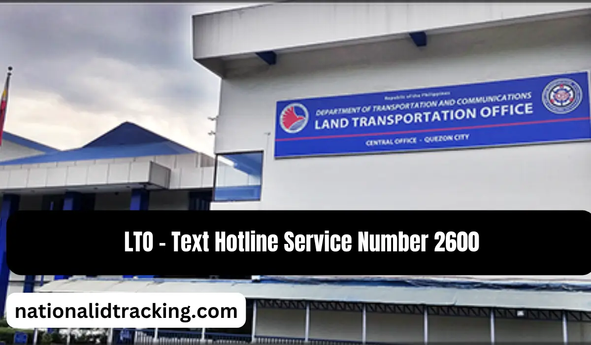 LTO - Text Hotline Service Number 2600